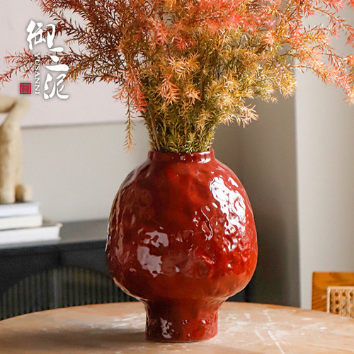 高级感奶油风陶瓷花瓶简约客厅家居可水培养鲜花插花装饰摆件