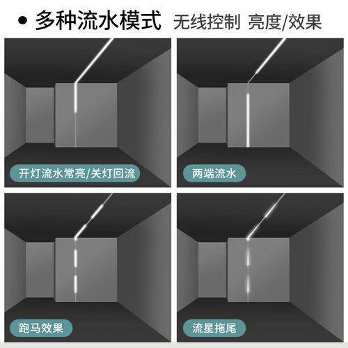 追光流水灯带回流led网红跑马灯条无线家用白光照明24v智能线性灯