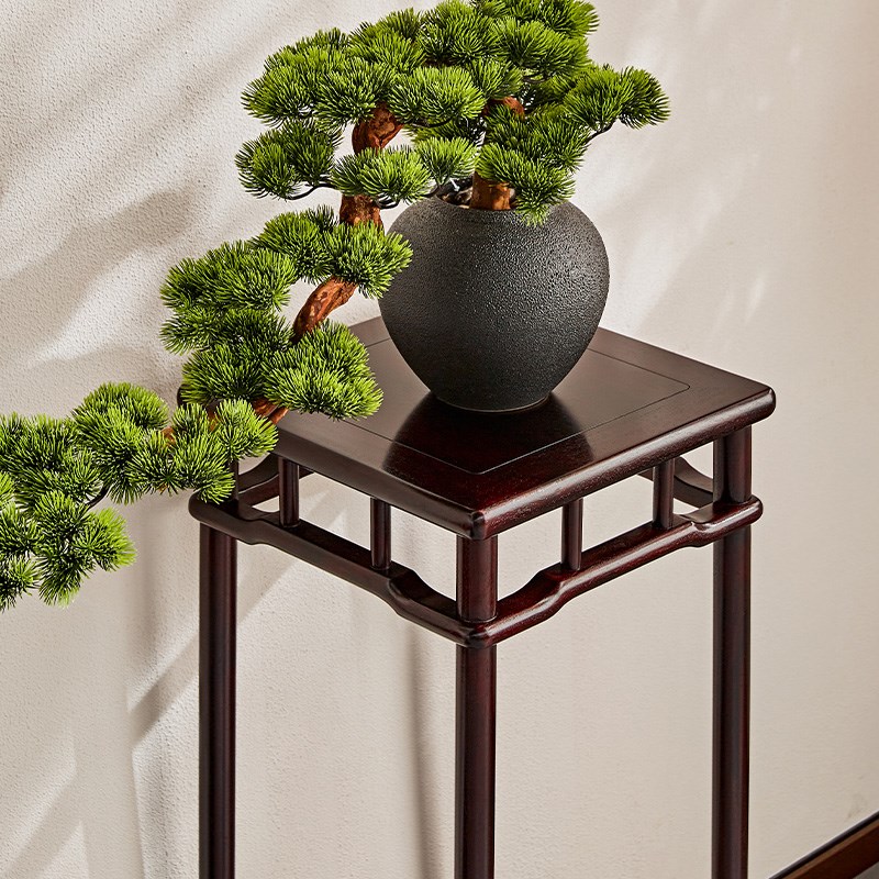 赞比亚血檀家具新中式花架花几非洲小叶紫檀多功能全实木盆景架子