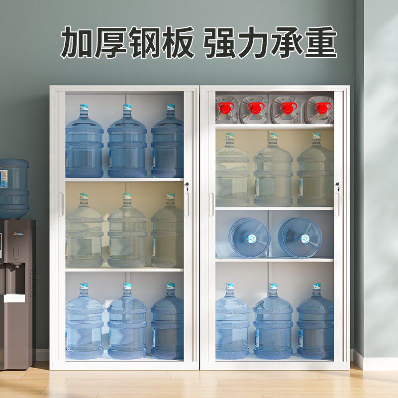家用推拉门铁皮柜卷帘门阳台储物柜带锁文件柜收纳飘窗柜楼道鞋柜
