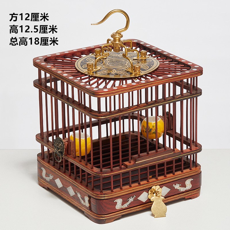 高档蝈蝈笼子清理方便带抽屉蝈蝈笼子实木大号精品蝈蝈笼架子支架
