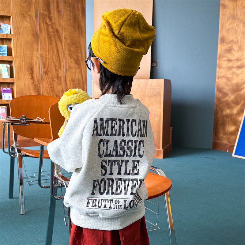 小豆仔24冬款男童加绒加厚口袋工装裤中小童一体绒宽松保暖裤子