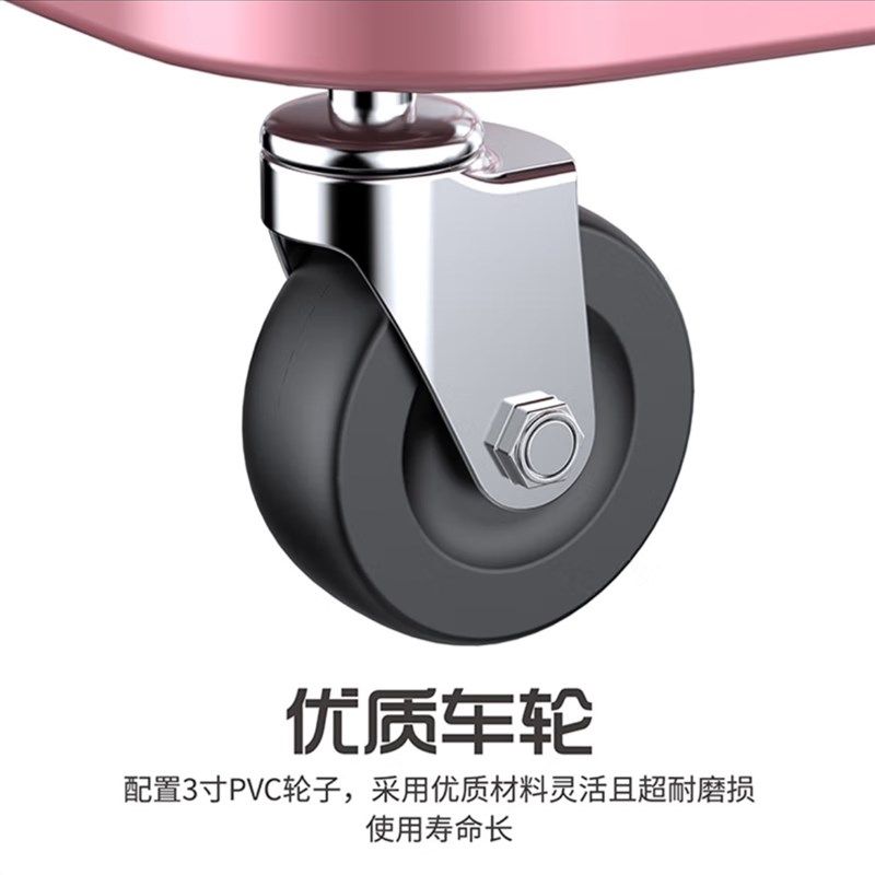 网红超市购物车双层粉色推车KTV摆地摊多功能团购店小型零食推车