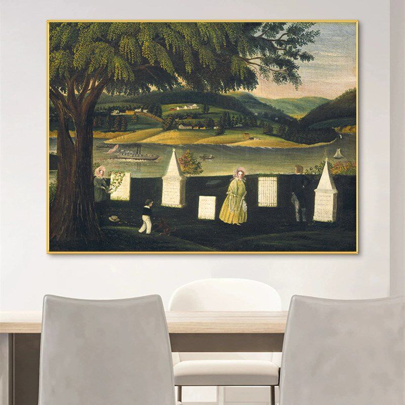 美式后印象派世界名画小众风景人物油画感客厅餐厅装饰画卧室挂画