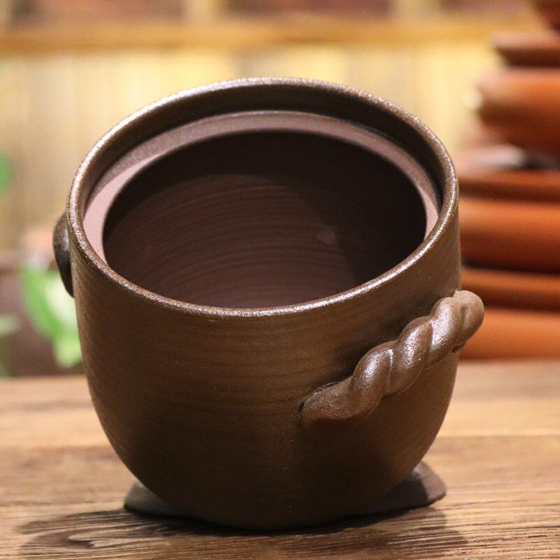 家用明火养生日式电陶炉煮奶茶陶瓷碗泡法器粗陶炭炉双耳煮茶碗