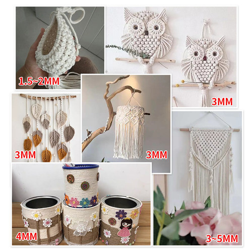 棉绳diy手工编织挂毯勾包包粽子细粗棉线绳吊牌捆绑装饰滚边绳子