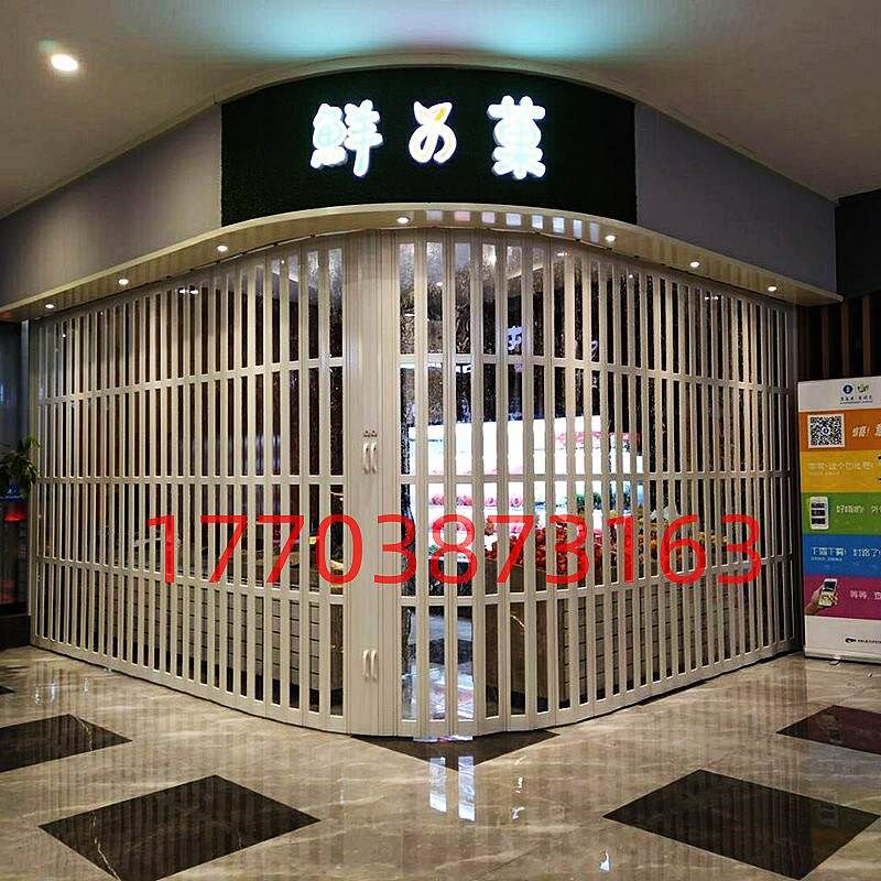 弧形推拉折叠门厨房吊轨道推拉门pvc卧室家用简易卫生间隔断转角
