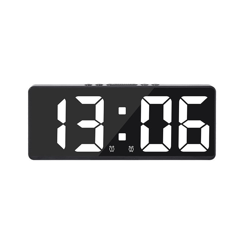夜光闹钟座钟时钟电子学生台式桌锺夜灯声控数字锺日期温度智能