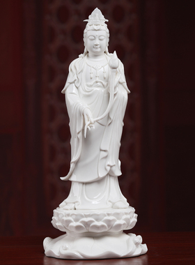 戴玉堂陶瓷立莲西方三圣阿弥陀佛观世音大势至菩萨像佛像站像摆件