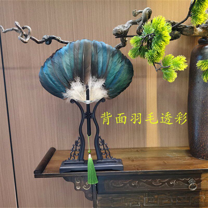 羽毛扇子夏天古风手工中国风老式诸葛亮孕妇舞蹈手摇鸳鸯鹅毛扇子