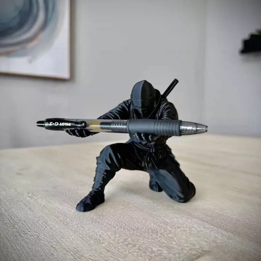 忍者创意笔架黑武士办公桌面摆件手办文具3D打印学生笔筒装MD