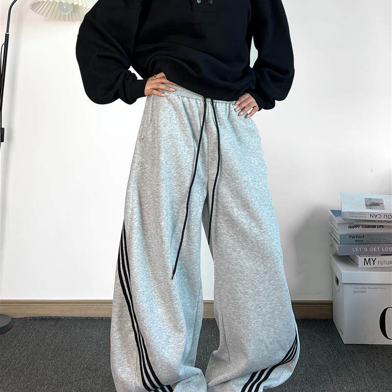 TFMC美式覆古三条杠弯刀裤情侣运动裤辣妹爵士舞宽松阔腿休闲卫裤