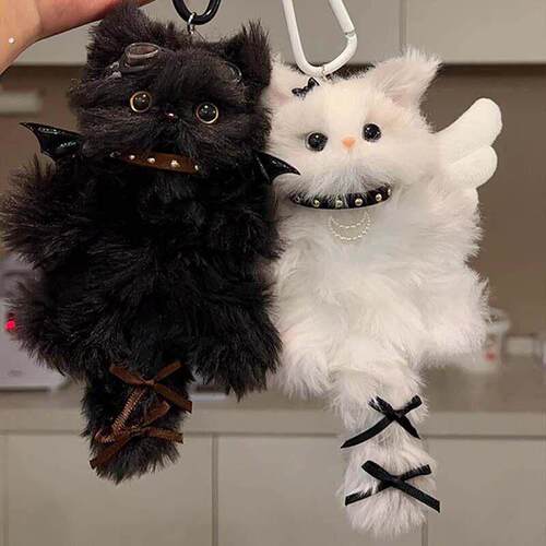 可爱毛绒小猫咪扭扭棒钥匙扣挂件成品生日送女生闺蜜朋友惊喜礼物