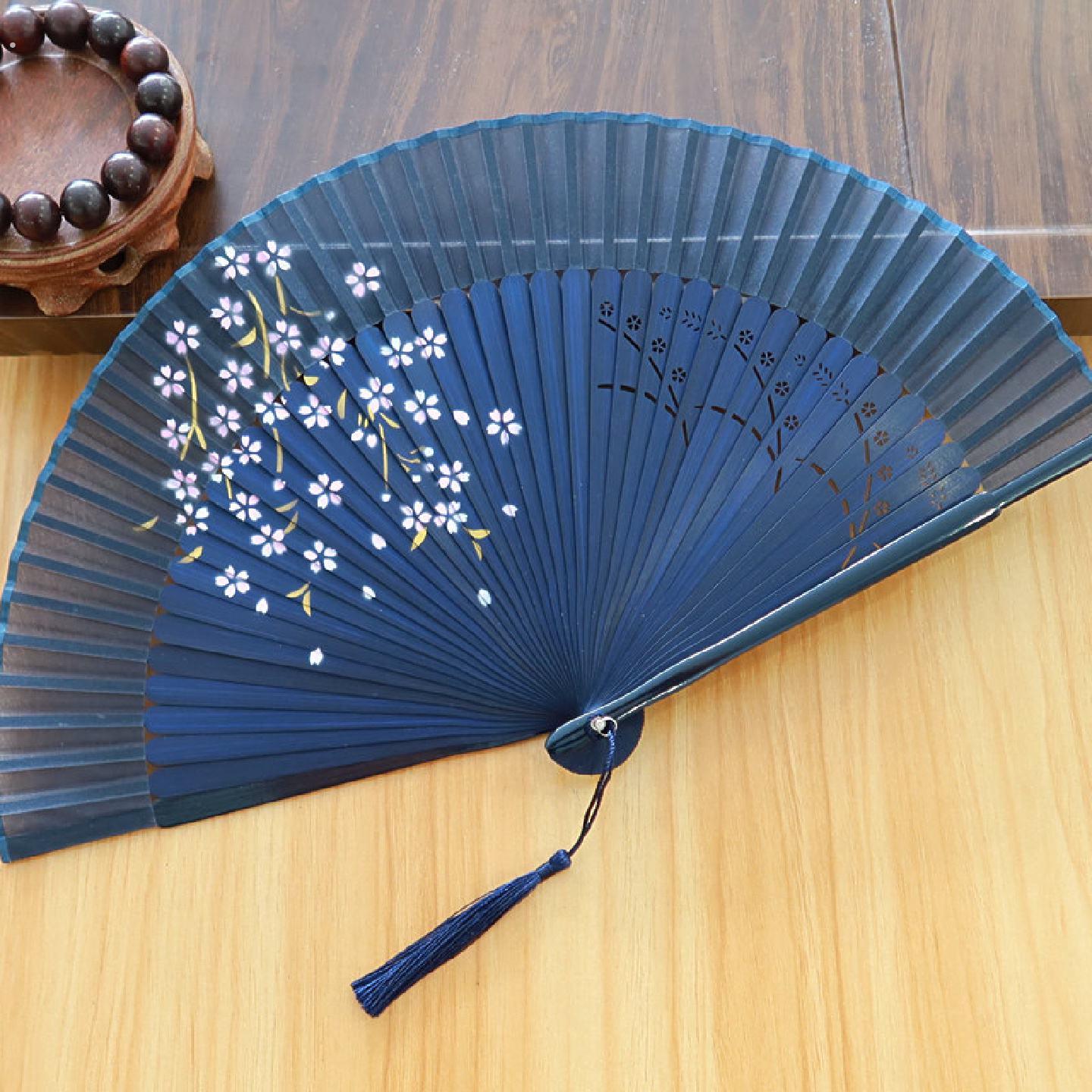 新款日式折扇国风扇子丝绸绢扇和风古风汉服随身可携式折叠女式舞