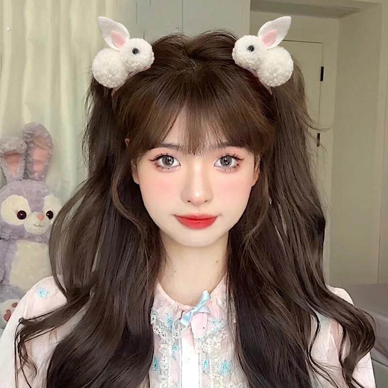 可爱新款小兔子发夹毛绒发卡刘海夹子头饰本命年发饰儿童侧边对夹