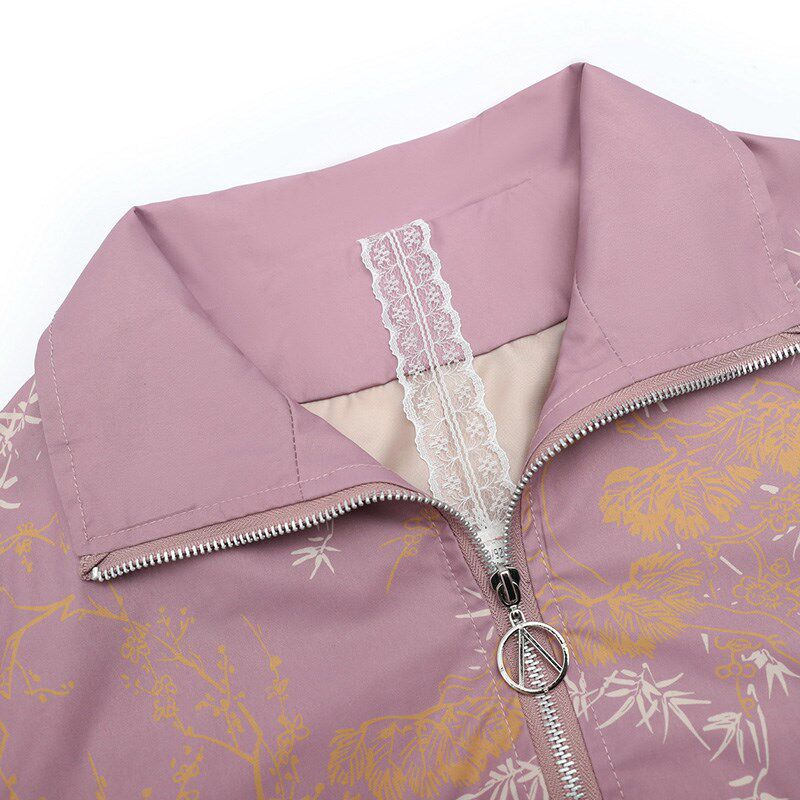 中年妈妈秋装休闲夹克外套短款风衣中老年女春秋薄款上衣2024新款