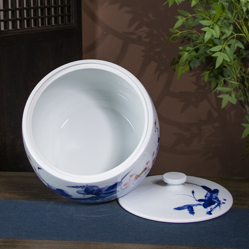 聚宝盆陶瓷米缸油面粉桶防虫防潮10/20/30斤景德镇家用带盖储物罐
