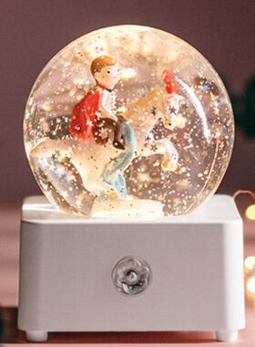 防摔水晶球音乐盒八音盒飘雪花生日礼物小女孩儿童女生公主装饰品