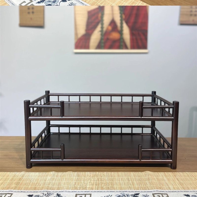 琼楼收纳柜茶杯架桌上茶具收纳置物架摆件 展示架中式摆放博古架