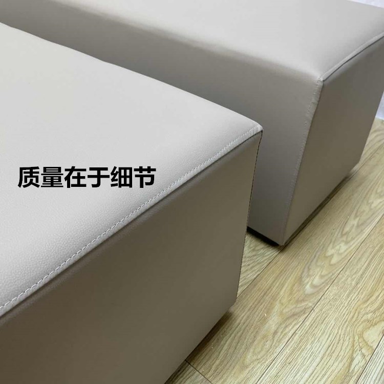 公司活动白色方凳新款皮革长条凳软包凳黑色平面凳子车展婚庆商场