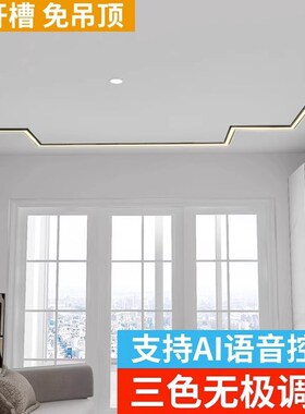 明装新中式角花造型线条灯免吊顶免开槽客厅铝合金LED发光装饰条