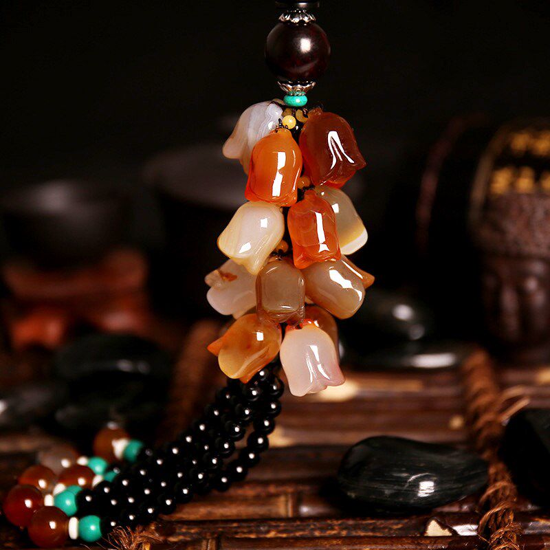 汽车挂件饰品车内挂饰天然玉石玉髓车载保平安符吊饰水晶用品吊坠