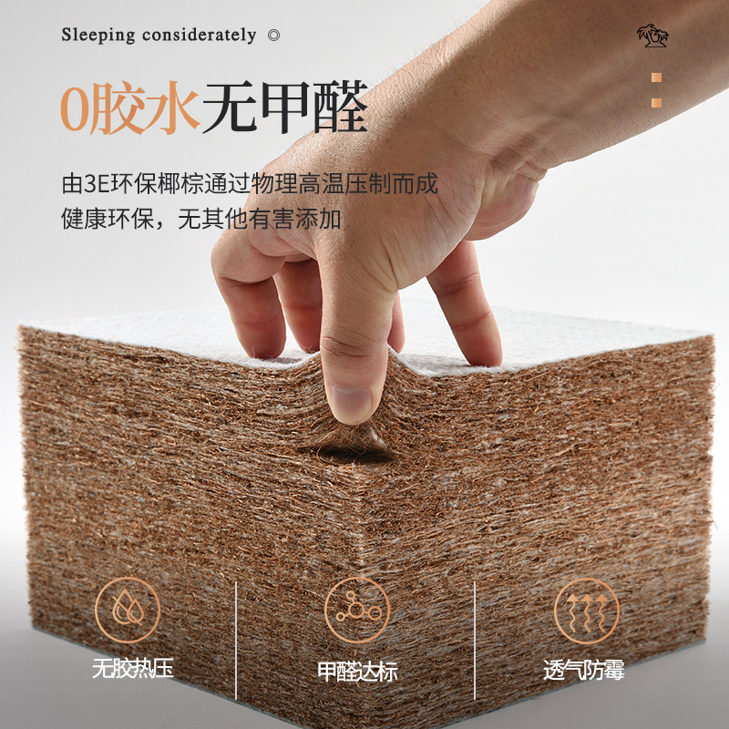 3e椰棕床垫天然棕垫薄款偏硬1.2/1.5/1.8米经济型定做折叠棕榈垫