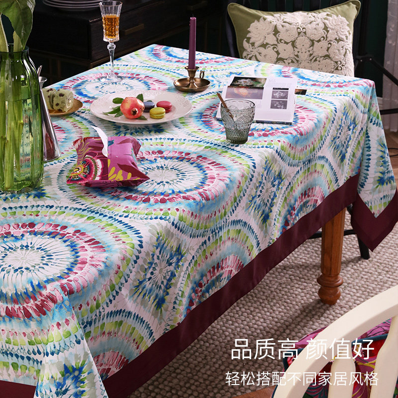 如琪桌布防水防油防污免洗美式家用长方形餐桌布艺高级感客厅台布