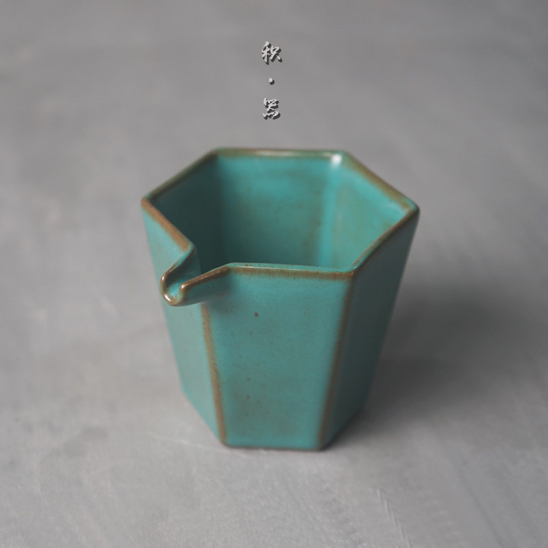 积器 景德镇手工日式六角公道杯 人气粗陶六方匀杯分茶器功夫茶具