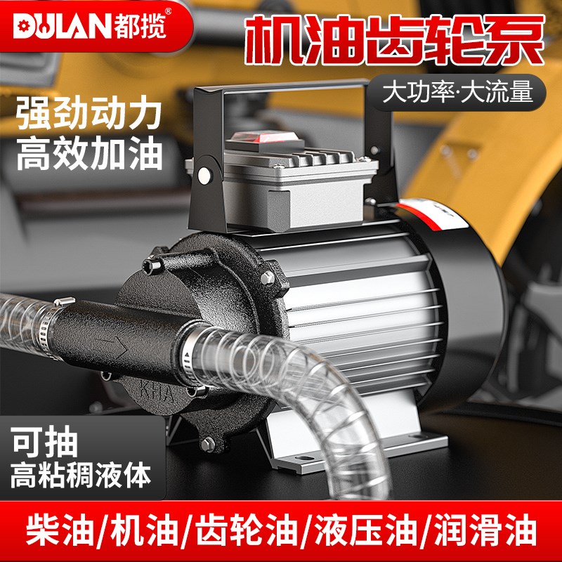 都揽电动抽油泵大功率齿轮泵12v24v220v大流量汽修车间专用加油机