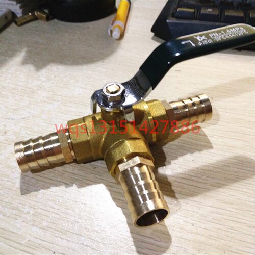 全铜加厚 三通球阀 汽车汽油柴油 控制开管 软管直插三通阀门