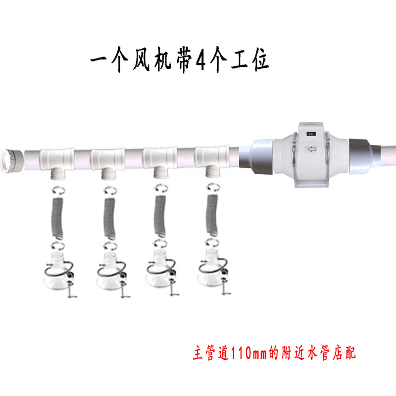 流水线激光打标电子烙铁焊锡吸烟排烟风机透明吸烟罩喇叭口换气扇