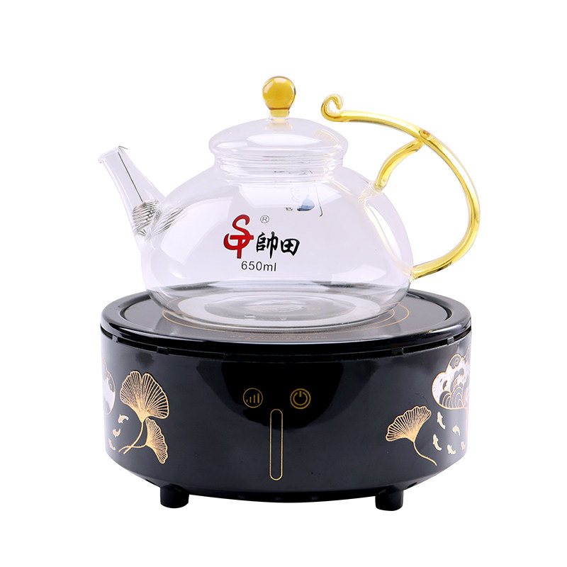 耐高温玻璃平底煮茶壶围炉两用黑晶炉烧水壶可明火直烧泡茶煮茶器