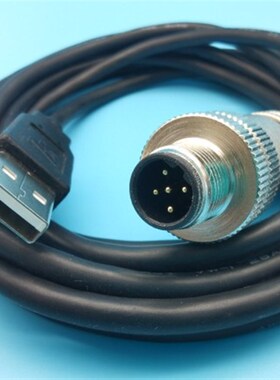 感测器插头 阿托斯比例阀插头 数据下载电源线  M12-5针B扣/USB公