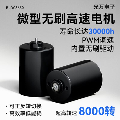 无刷直流电机BLDC3650高速静音12V24V微型可调速正反转电动机马达