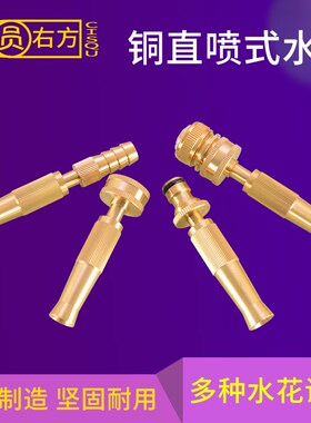 全铜高压水枪直喷便携式洗车浇花家用4分6分内丝接头汽车水枪喷头