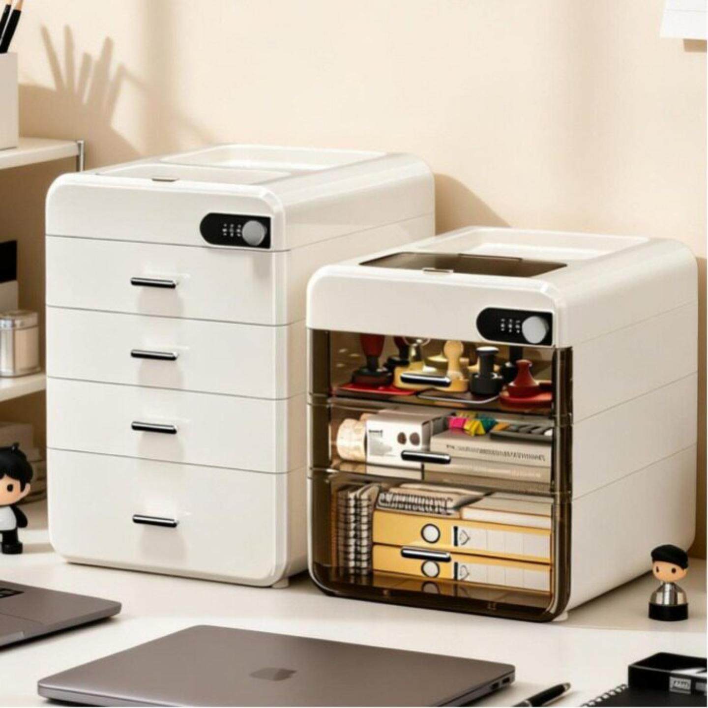 密码收纳箱办公室文件多层抽屉整理收纳盒私密物品学生桌面密码柜