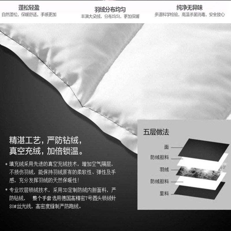 真羽绒手套男冬季单双板滑雪触屏加厚保暖女骑行防风焖子三指手套