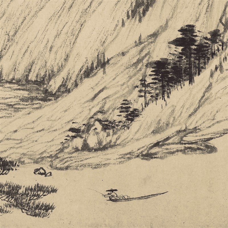 元代黄公望 富山春居图 名家国画真迹复制品高清打印艺术微喷绢本