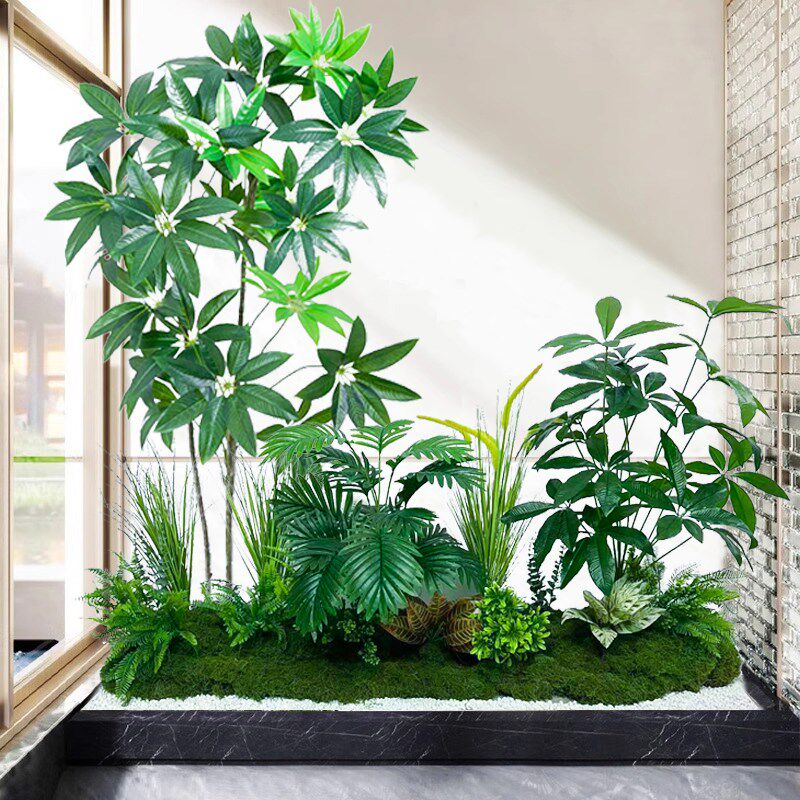 仿真绿植造景组合大型室内景观橱窗装饰仿生假植物树阳台庭院布置