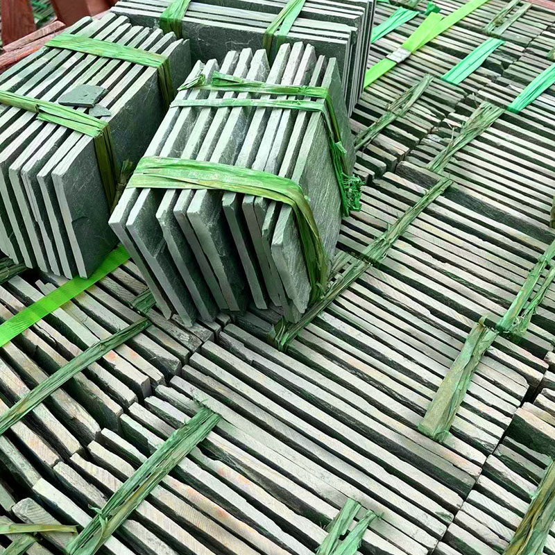 天然文化石绿色户外墙砖蘑菇石防滑花园别墅庭院背景墙青石板地砖