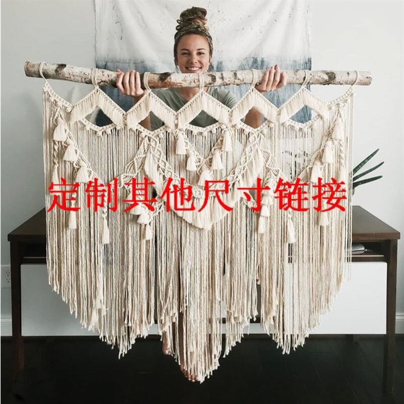 摩洛哥风格装饰波西米亚艺术北欧手工编织流苏挂饰大号墙挂毯挂布