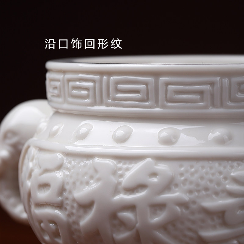 香炉陶瓷家用小号室内 供佛大号佛具用品供奉D77-103福禄寿烧香炉 - 实物图