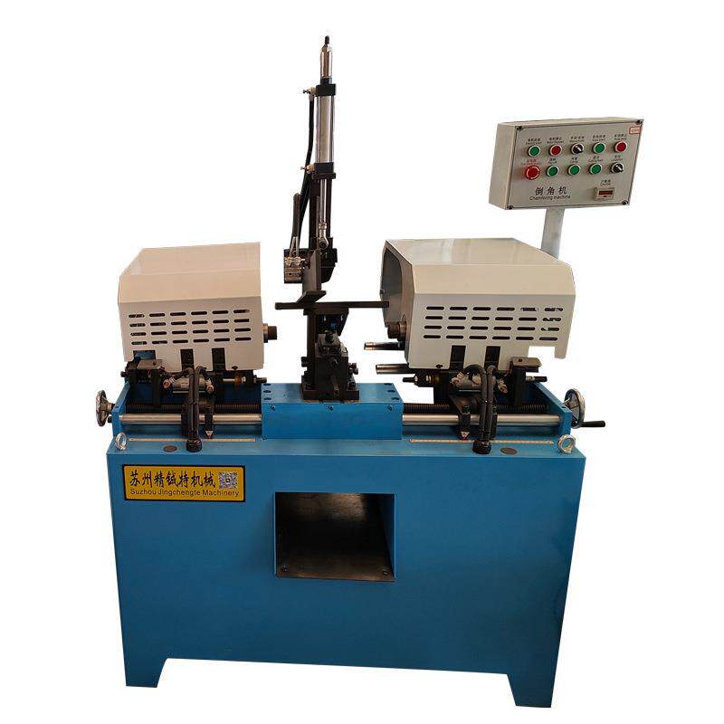 50型气动双头倒角机厂短料长料圆棒管材平口机 无毛刺坡口机现货