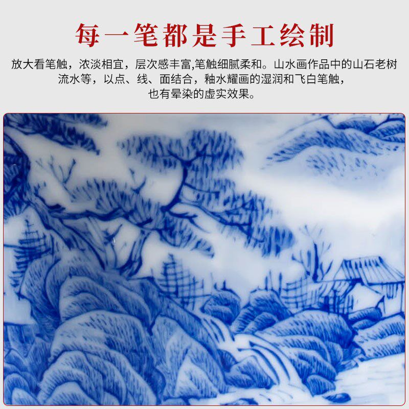 景德镇手绘陶瓷功夫茶具套装家用中式高档青花瓷盖碗茶杯整套礼盒