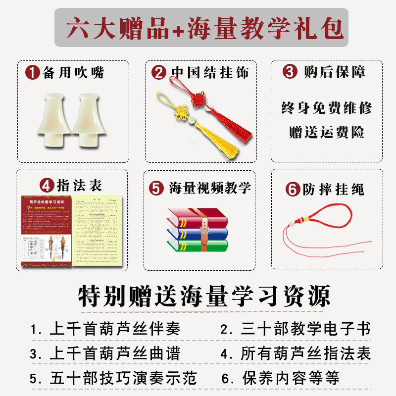 云南天然紫竹七孔双音葫芦丝乐器c调小学生专用降b专业胡葫丝初学