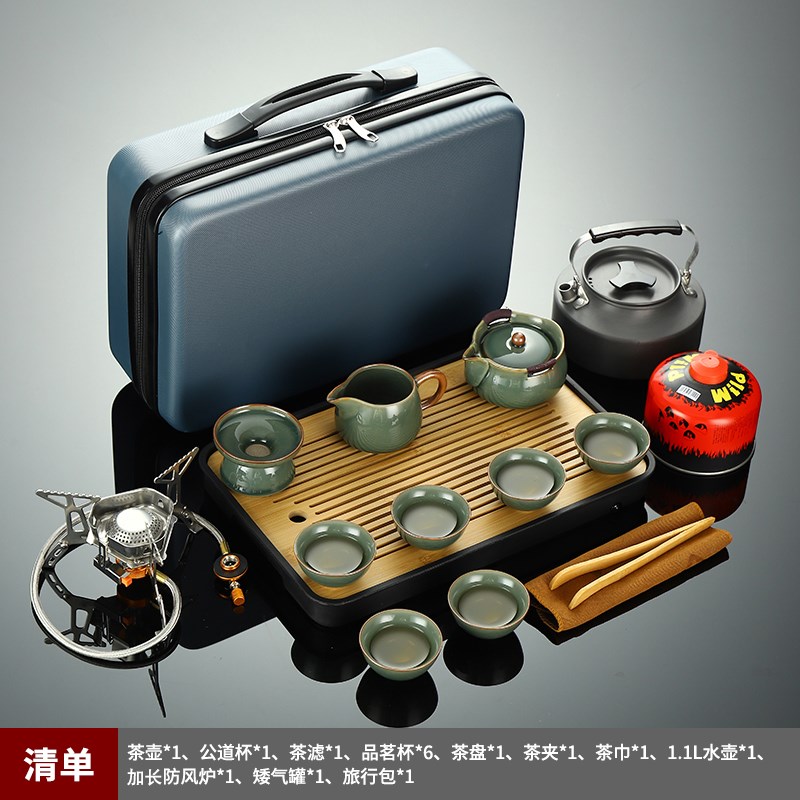 户外PVC包装煮茶炉具气罐水壶收纳包盒便携功夫车载露营泡茶装备