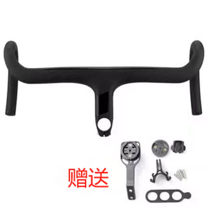 340/360mm黑色含碳纤维公路自行车一体化车把自行车车把为28.6mm