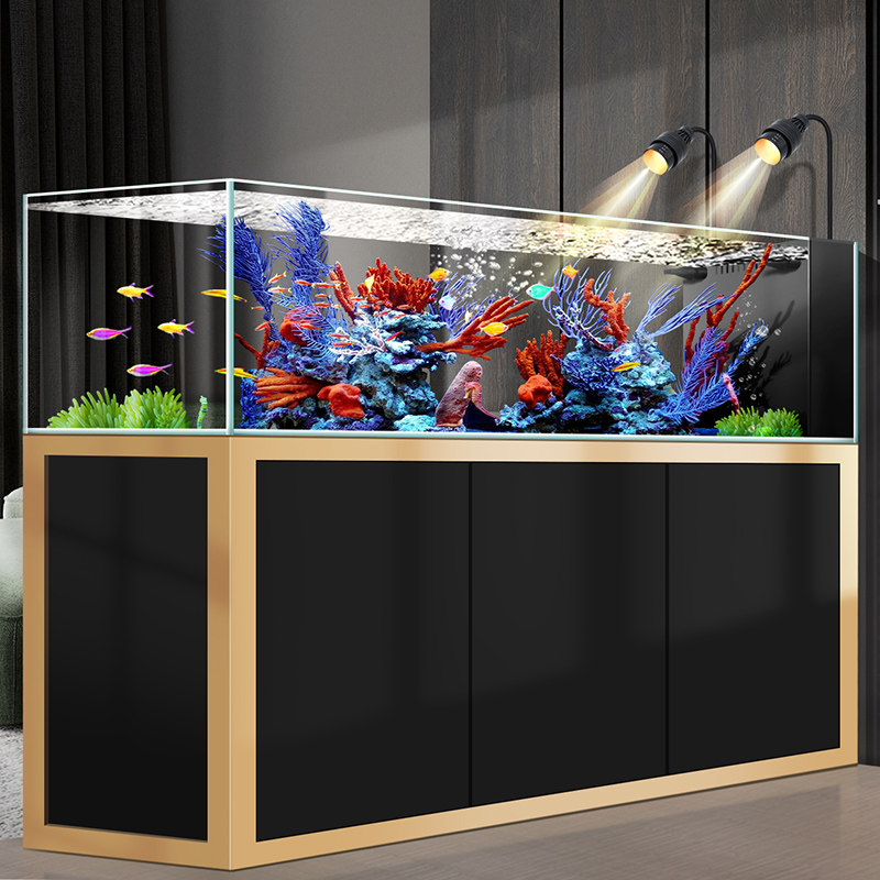 铝合金溪流缸鱼缸水族箱底滤客厅超白玻璃兰寿背包侧溢流造景草缸