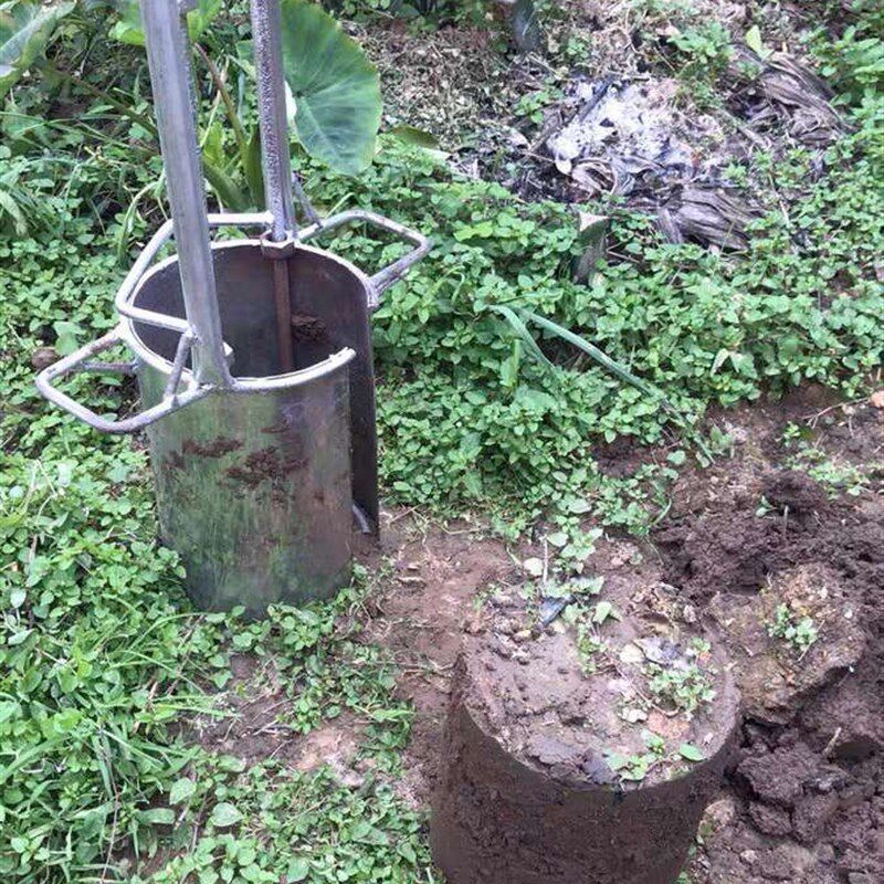 百香果挖树苗不锈钢移苗器双杆大脚蹬果树移栽多功能大口径起打孔